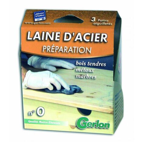 3 PATINS AIGUILLETES LAINE ACIER N°0