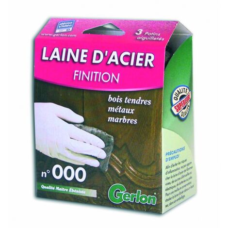 3 PATINS AIGUILLETES LAINE ACIER N°000