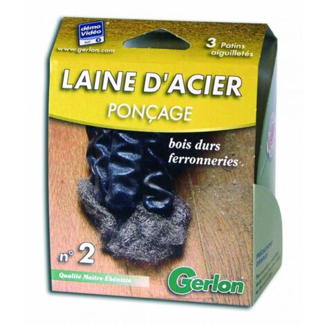 3 PATINS AIGUILLETES LAINE ACIER N°2