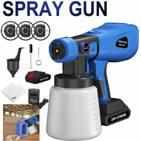 3 Patterns Paint Sprayer Hvlp Paint Sprayer Fence Deck Paint Sprayer,1500mAh Battery and Fast Charger, 800ml Capacity,25-30cm Spray Distance Power Paint Sprayer for Wall Car Garage Garden