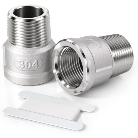 3 Pcs 1/2" mâle vers 1/4" femelle Raccord réducteur à douille hexagonale en acier inoxydable, filetage BSP, pour le raccordement de tuyaux - 1/2"M X 1/2"F