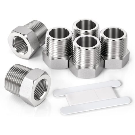 3 Pcs 1/2" mâle vers 1/4" femelle Raccord réducteur à douille hexagonale en acier inoxydable, filetage BSP, pour le raccordement de tuyaux - 3/8"M X 1/8"F