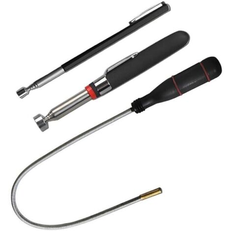 3 Pcs Aimant Telescopique,Magnétiques Télescopiques,60CM Outil de Ramassage Magnétique Flexible Tige Récupérateur Aimantée pour Ramasser de Petites Pièces,Objets Métalliques