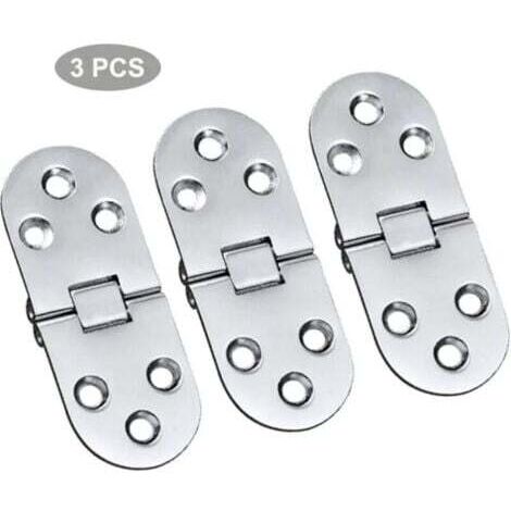 3 PCS Alliage Charnières De Table Acier Inoxydable Charnières Porte Pliant Rabat Charnières Table Charnières Pliante Charnieres Alliage Flip Charnières Pour Tiroir Table Bureau Machine Coudre Argent