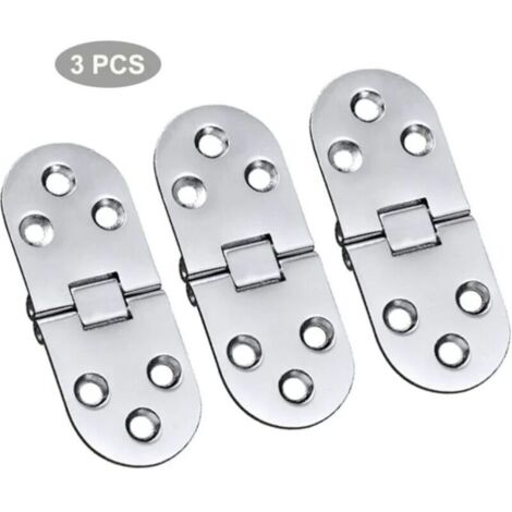 3 PCS Alliage Charnières De Table Acier Inoxydable Charnières Porte Pliant Rabat Charnières Table Charnières Pliante Charnieres Alliage Flip Charnières Pour Tiroir Table Bureau Machine Coudre Argent