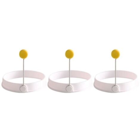 3 pcs Anneaux D\'œufs Frits Avec Poignée Siliconey Creative Cuisson Moule Omelette Oeuf Frit MOULE A GATEAU - MOULE DE PATISSERIE
