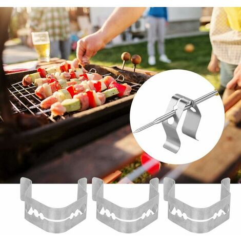 Universal Meat Grill Thermometer Probe Clip Grate Clip For Bbq Grill Oven  Smoker Thermometer Ambient Temperature Reading(4pcs, Silver)