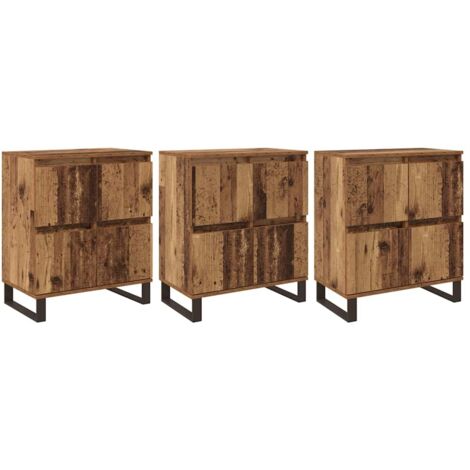 3 pcs Buffet,Bahut,Meuble de Rangements Bois ancien 180 x 35 x 70 cm Bois d'ingénierie CFW60073