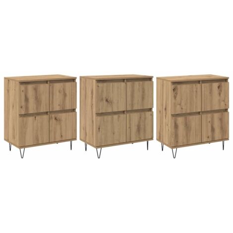 3 pcs Buffet,Bahut,Meuble de Rangements chêne artisanal 180 x 35 x 70 cm CFW12175