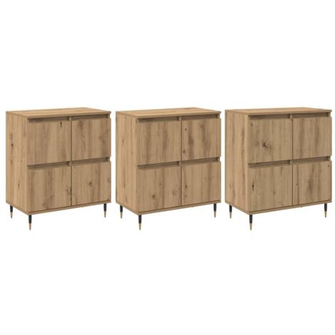 3 pcs Buffet,Bahut,Meuble de Rangements chêne artisanal 180 x 35 x 70 cm CFW40848