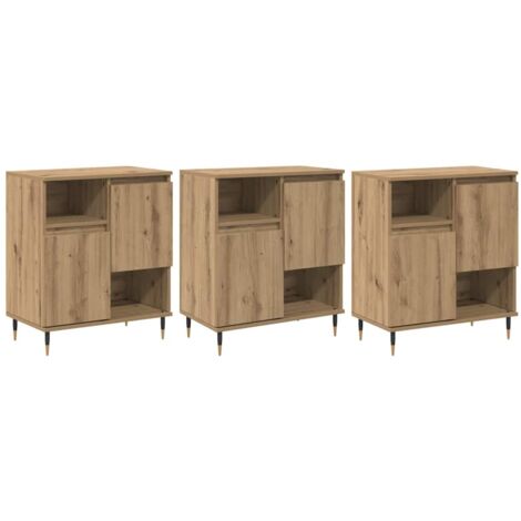 3 pcs Buffet,Bahut,Meuble de Rangements chêne artisanal 180 x 35 x 70 cm CFW76458