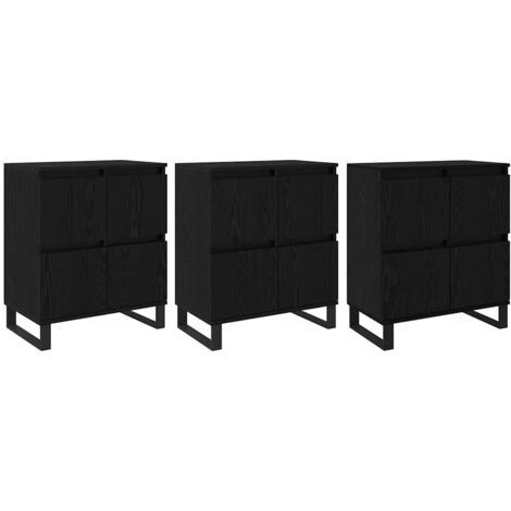 3 pcs Buffet,Bahut,Meuble de Rangements Chêne noir 180 x 35 x 70 cm Bois d'ingénierie CFW58666