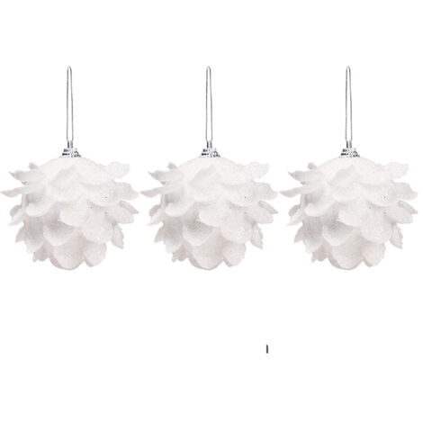 3 Pcs Christmas Glitter Petal Foam Balls Pendant Mini Christmas Hanging Decoration for Christmas Tree Doors Fireplaces Curtains