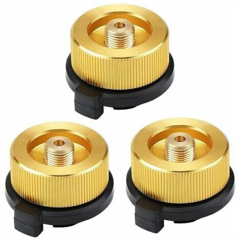 3 Pcs Connecteur Gaz Extérieure Poêle, Adaptateur de Bouteille de Gaz de Camping Adaptateur Gaz Conversion Tête Adaptateur Co