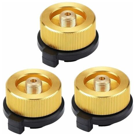 3 Pcs Connecteur Gaz Extérieure Poêle, Adaptateur de Bouteille de Gaz de Camping Adaptateur Gaz Conversion Tête Adaptateur Connecteur De Buse Rechaud De Gaz Valve Adaptateur,GU.B/bon