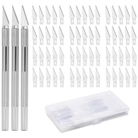 3 Pcs Cutter de Precision Couteaux 60 Lame Scalpel en Acier Inoxydable Cutter Précision Utilisé pour Couper Papier Diy Sculpture