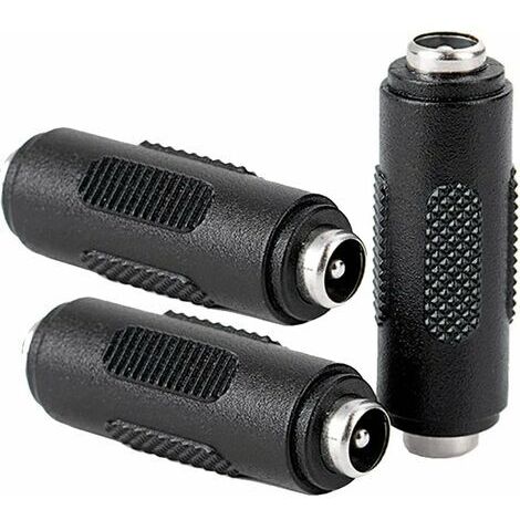 3 Pcs DC Connecteur d'alimentation Femelle à Femelle de 5.5x2.1mm, Adaptateur de coupleur Femelle à Femelle pour CCTV
