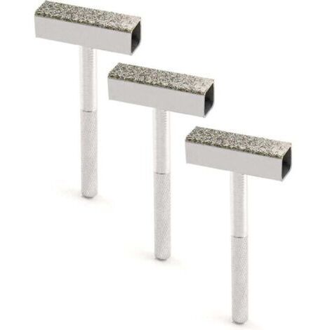 3 Pcs Dresseur de Meule Diamant avec Manche Antidérapant pour Meuler les Meules d'Ébavurage