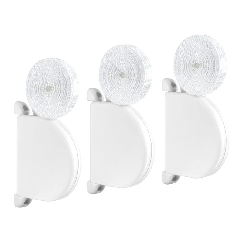 SNQ - 3 Pcs Enrouleur de sangle pour volet roulant, espacement des trous de vis 145 mm, Système Mini, avec sangle incluse de 14 mm x 5 m, Blanc