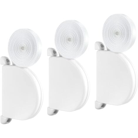 COOCHEER 3 Pcs Enrouleur de sangle pour volet roulant, espacement des trous de vis 145 mm, Système Mini, avec sangle incluse de 14 mm x 5 m, Blanc