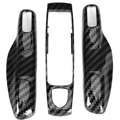 3 pcs/ensemble Fiber De Carbone Style Clé De Voiture Garniture Couverture Fit pour Porsche Cayman/Macan/Boxster