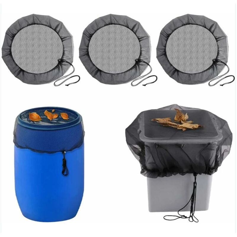 3 Pcs Filet pour Citerne de Pluie: Filet de Protection avec Cordon Serrage Réservoir D'eau Couvercle Ajustable, Filet Protection Protège Contre