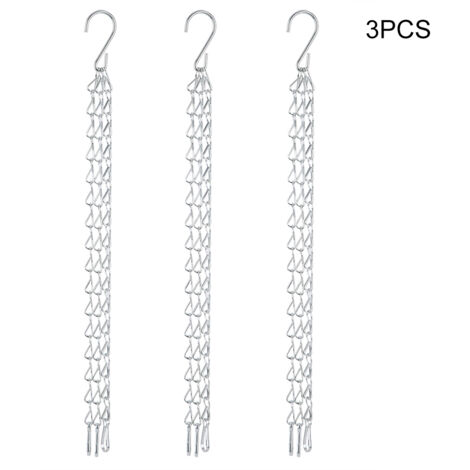 3 PCS Garden Planter Flower Pot Basket Replacement Iron Hanging Chain Hooks Set