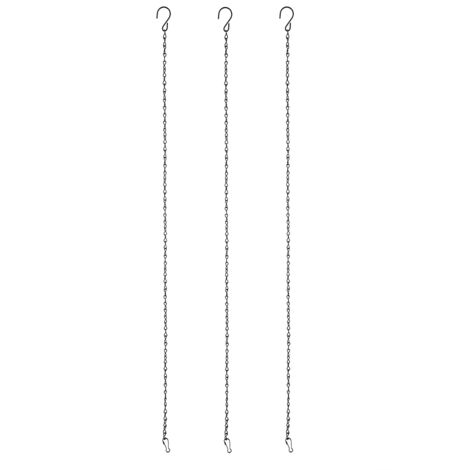3 PCS Garden Planter Flower Pot Basket Replacement Iron Hanging Chain Hooks Set