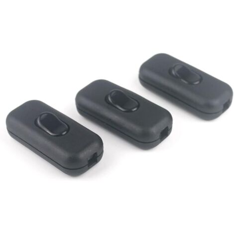 3 Pcs Inline Cord Switch 6A 250V Rocker Switch for Inline Lamp, 2 or 3 Wire Lighting Cable, with On/Off Rocker