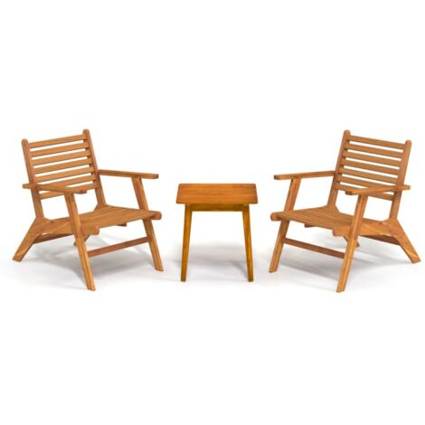 3 PCS Juego de bistro en madera de acacia