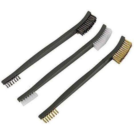 3 Pcs Kit de Brosse de Nettoyage, Brosses Métalliques Nettoyage à Double Têtes Fil d'Acier Inoxydable pour Récurage Rouille Contre Poussière Soudure Accessoires Brosse-Fei Yu