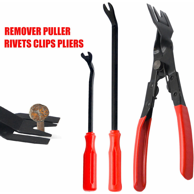 3 Pcs Kit de Outils Démontage Installation Réparation Audio Garniture Panneau Intérieure - Clip Pinces & Fastener Remover