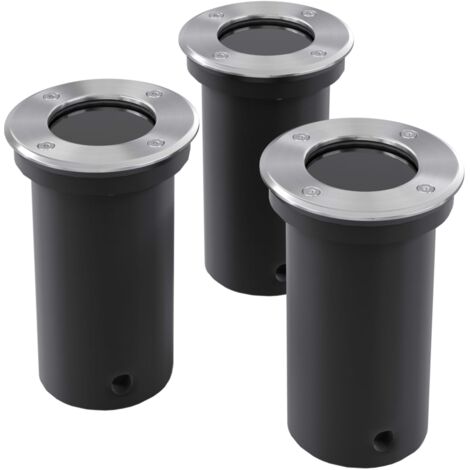Ensemble de 3 lampes encastrables pour extérieur Noir 15 x 10.8 x 7.5 cm