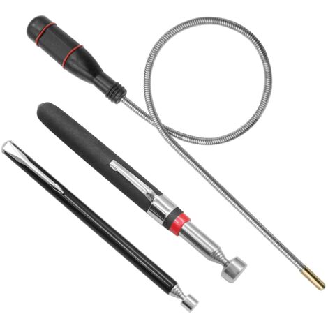 3 Pcs Magnétiques Télescopiques, Aimant pour Magnétique Puissant, Outil Ramassage Magnétique Ramasser de Petites Pièces, Objets Métalliques, Pièces de Voiture (1.5LB 3LB 5LB)
