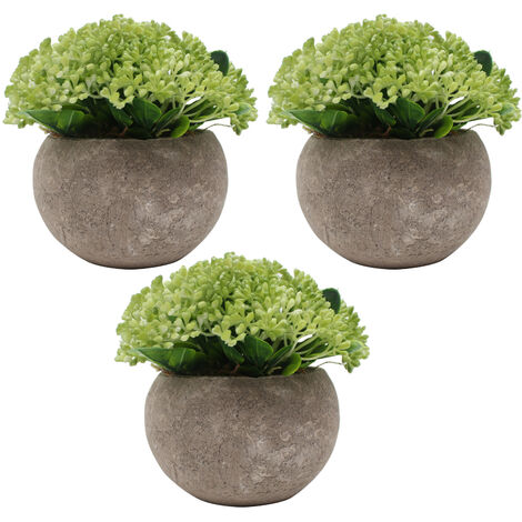 3 Pcs Mini Plantes Artificielles En Pot Faux Herbe Verte Pot Simulation Verdure Décor pour Bureau À Domicile Décoration De Bureau (Type12)
