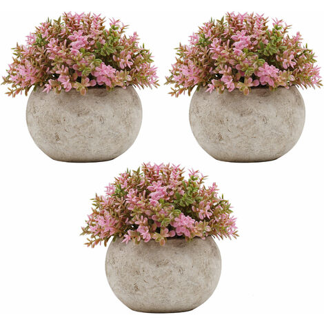 3 Pcs Mini Plantes Artificielles En Pot Faux Herbe Verte Pot Simulation Verdure Décor pour Bureau À Domicile Décoration De Bureau (Type13)