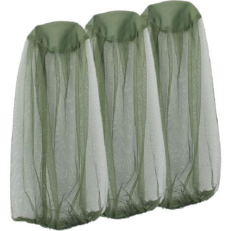 3 pcs Mosquito Cap, Mosquito Head Net Head Face Protection Optimal Visibility Breathable Mosquito Repellent Hat, Mosquito Head Net for Beekeeping Fishing