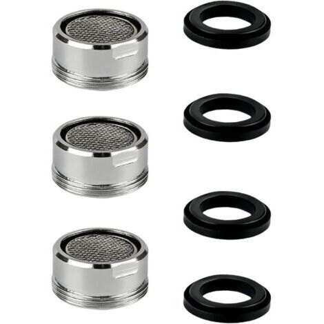 3 PCS Mousseur Robinet M24, Économiseurs d'eau pour Robinet, 304 Acier Inoxydable et ABS, avec 4 Joint, Embout Robinet pour Cuisine et Salle de Bain