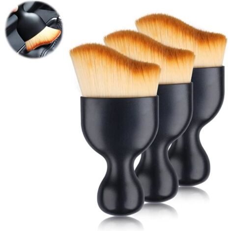 3 Pcs Pinceaux Nettoyage Voiture, Brosse à Détails Automatiques, Automatique de Voiture Détail Brosse pour Moteur/Tableau de Bord