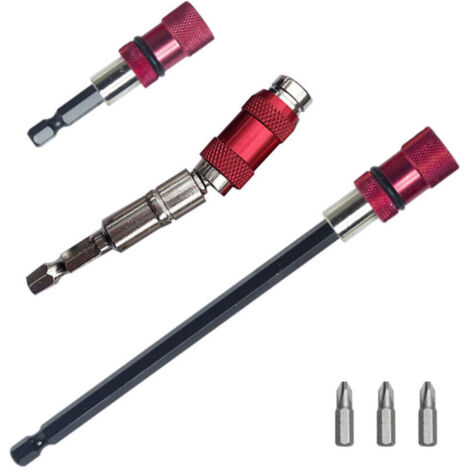 3 Pcs Porte Embout Magnetique 1/4 Hex-shank Bit Cloison Sèche Magnétique Manche Hexagonal Changement Rapide Embout Viseuse Placo