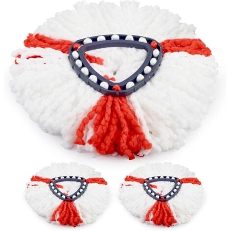 COAVAS 3 Pcs Recharge Serpillère pour Têtes de Balai Compatible avec Vileda Turbo EasyWring and Clean - Remplacement Serpillière Seule en Microfibre à Franges pour Vileda Facile&Clean Turbo 3 en 1