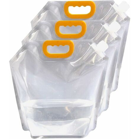 3 pcs Récipient d'eau Pliable, Bidons à Eau Pliables, Sac d'eau Potable, Poche Sac à Eau extérieur Sac d'eau Pliable, Récipient d'eau avec Robinet pour Camping en Plein air BBQ Festival, 10L