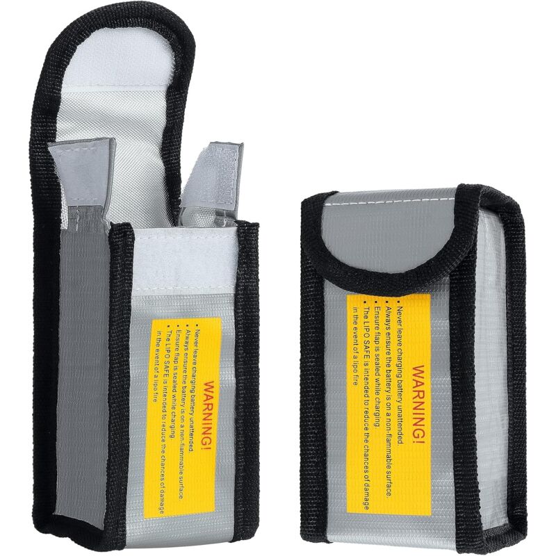 3 PCS Sac de Protection Ignifuge pour Batterie, Lipo Sac de Sécurité pour Batterie Lipo pour Batterie Lipo, Protection Contre Le Feu et Les