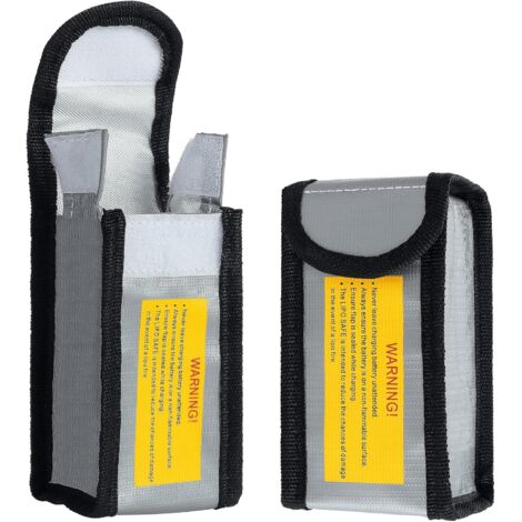 Sac De Sécurité Pour Batterie LiPo - Lot De 2, Ignifuge, Anti-Explosion - Pour Charge Et Stockage - PVC Argenté