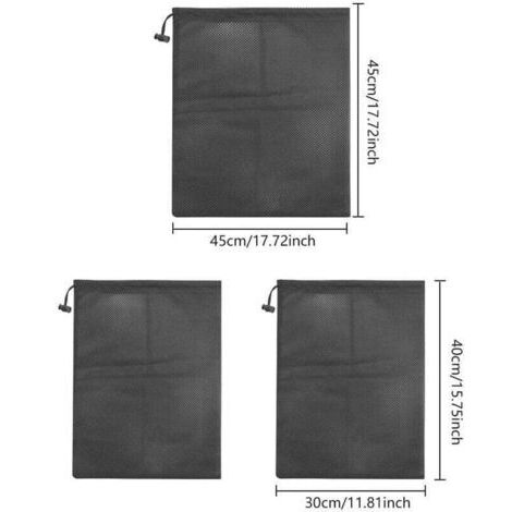 3 PCS Sac en Filet de Filtre de Pompe Sac de Filtre de Pompe d'Étang avec Cordon de Serrage Sac Filtrant de Pompe à Eau Sac de Barrière de Pompe pour Filtre Bassin Exterieur(4030cm/4545cm)