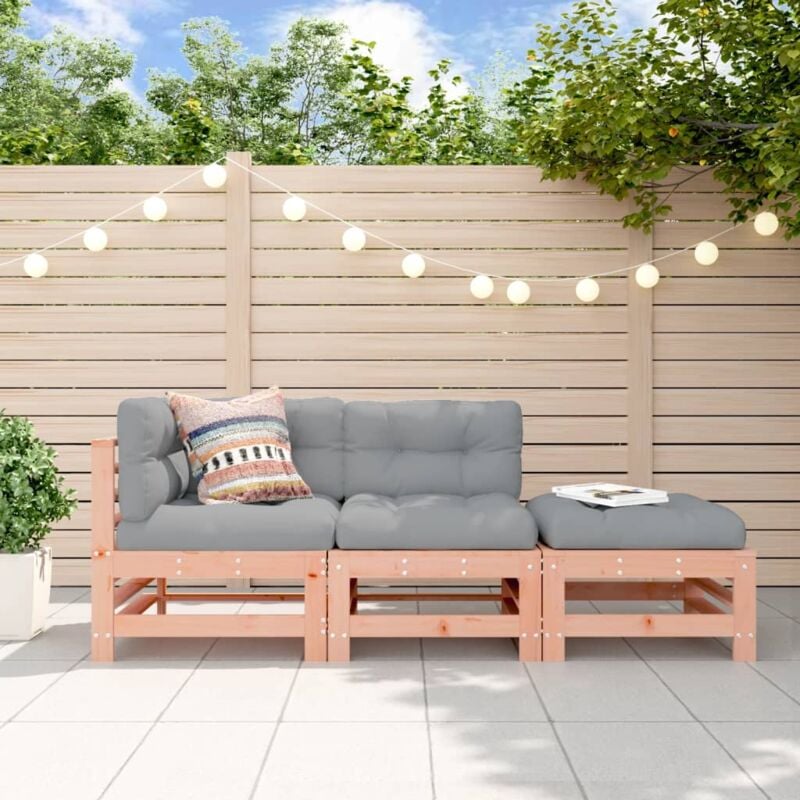 Maisonchic - 3 pcs Salon de jardin, Ensemble table et chaises de jardin bois massif douglas togp67554 design in