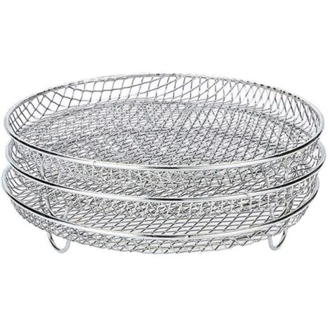 3 Pcs/Set Air Fryer Rack for 4.2QT-5.8QT Air Fryer Three Stackable Dehydrator Racks Stainless Steel Air Fryer Stand Air Fryer Accessories
