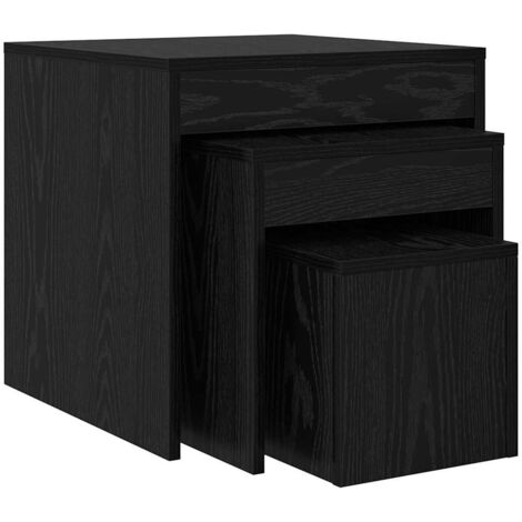 3 pcs Tables basses，Table d'appoint，Table de Salon Autre Chêne noir Bois d'ingénierie CFW56069