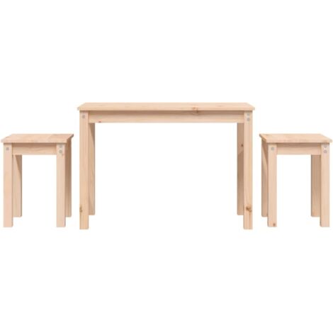 3 pcs Tables gigognes，Tables d'appoint，Table basse Bois de pin massif CFW67290
