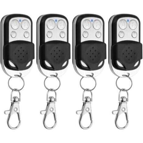 3 Pcs Télécommande Universelle Portail à 4 Boutons 433,92 MHz avec Couvercle Coulissant pour Porte Garage Électrique